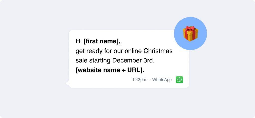 Get ready for our exciting online Christmas sale starting December 3rd! Don't miss out on the festive deals at [Website Name]. Visit us at [URL] for special offers and exclusive discounts. Perfect your holiday shopping with our curated message templates.