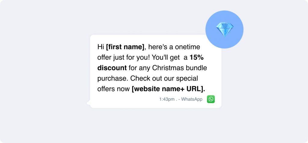 Enjoy a sparkling Christmas offer with our exclusive 15% discount on a festive bundle! ✨ Personalize your text message templates with ease, as each comes with handy placeholders for names and website links. Perfect for spreading holiday cheer!.