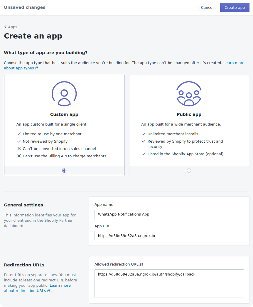 Create your custom app