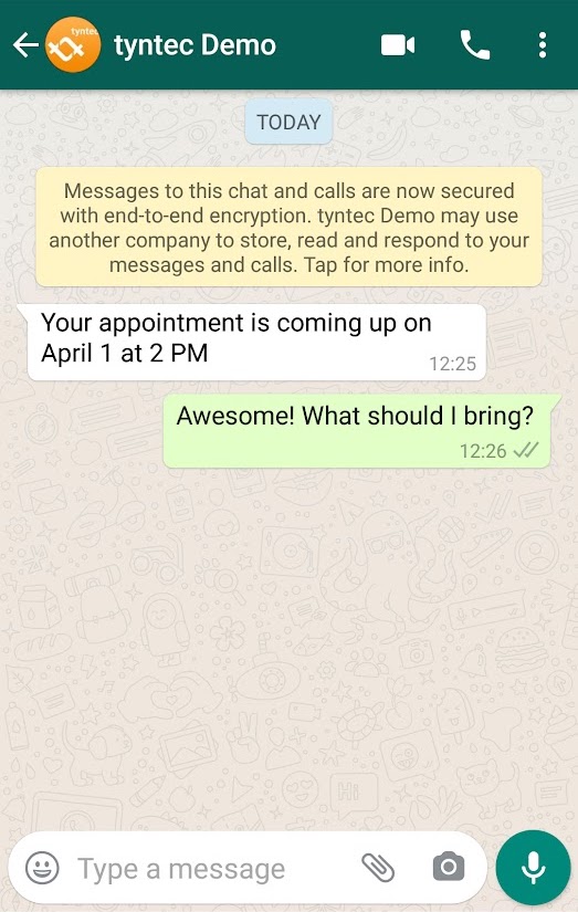 Respond in WhatsApp