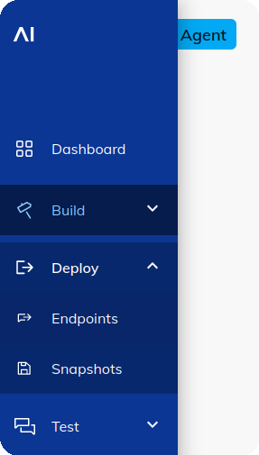 Deploy menu and select endpoints