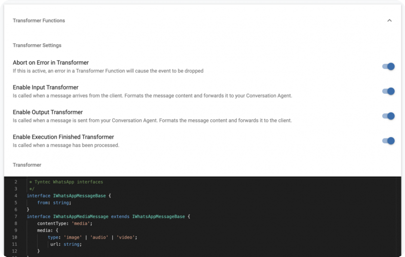 Set your Transformer function