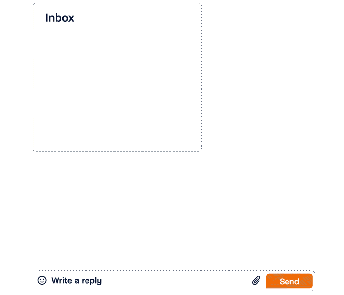 A screenshot of a chat inbox within an email platform.