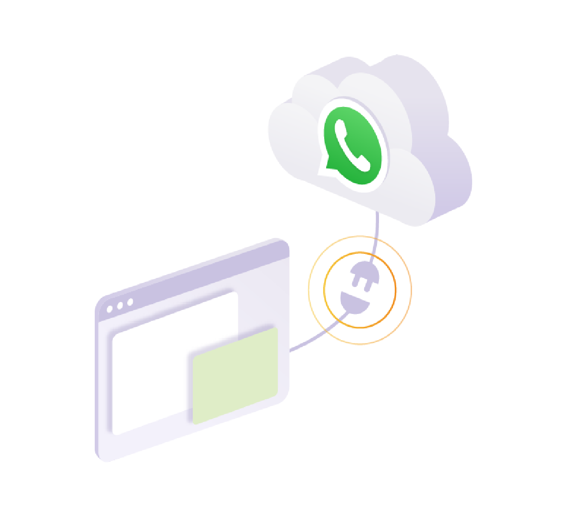 A phone connected to a cloud, enabling guest messaging via Whatsapp.