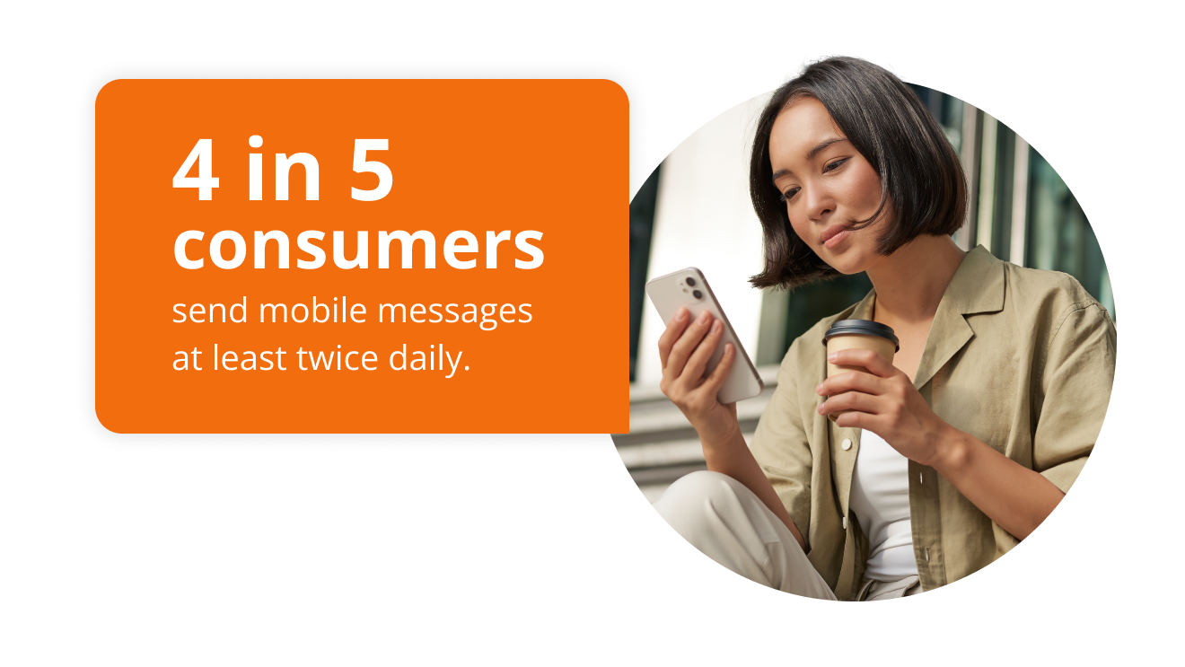 4 in 5 customers send mobile messages at least twice daily. 