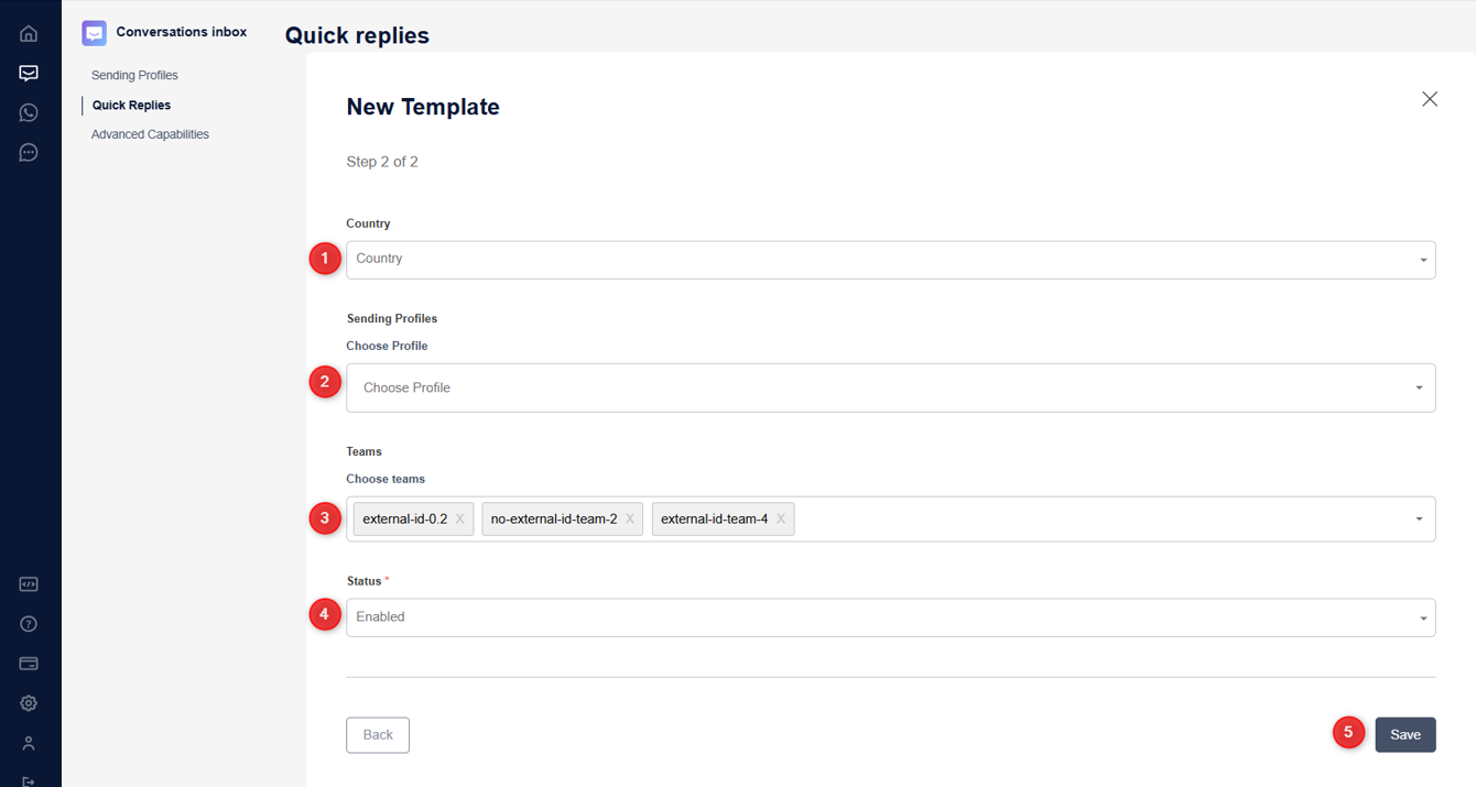 tyntec customer portal quick replies 9