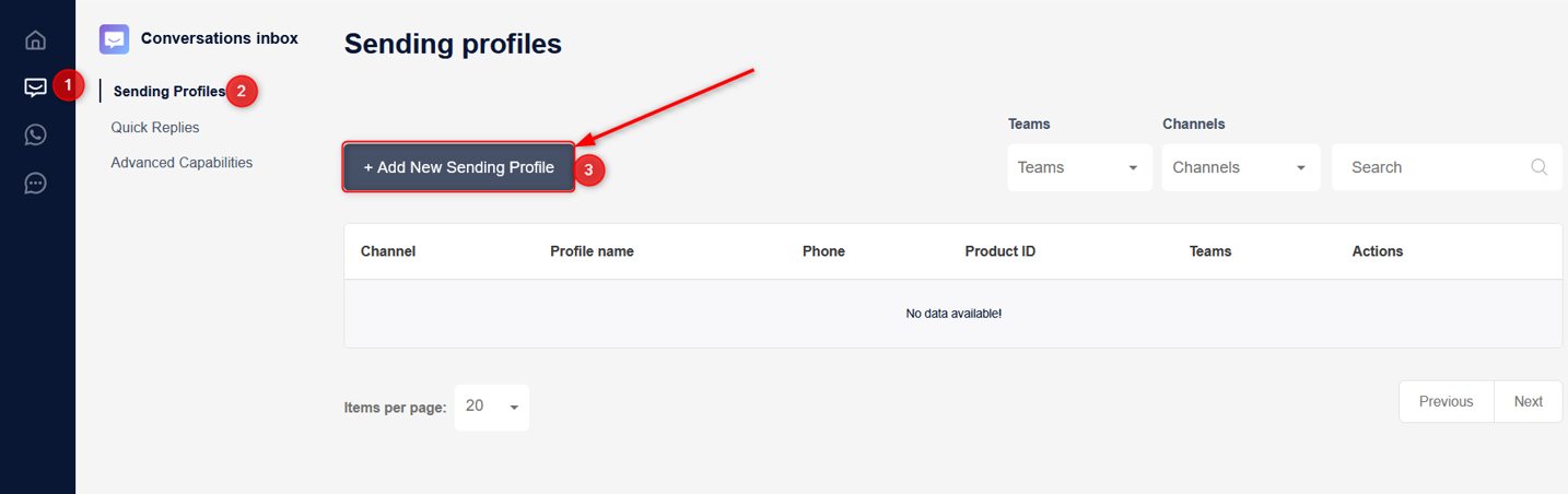 tyntec customer portal sending profile 4