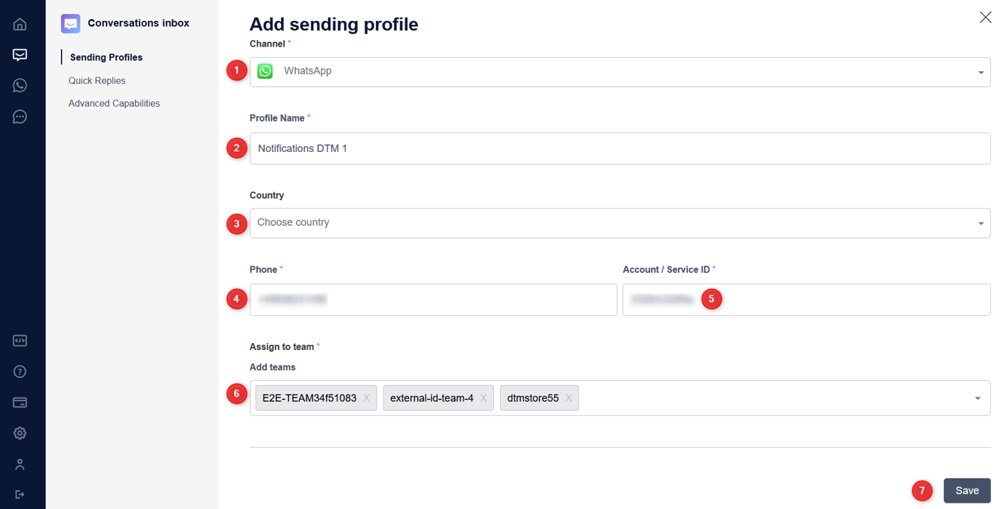 tyntec customer portal sending profile 5